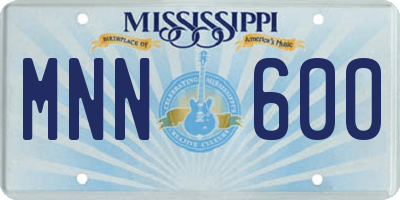 MS license plate MNN600