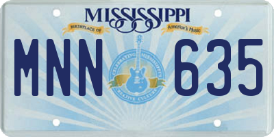 MS license plate MNN635
