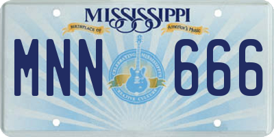 MS license plate MNN666