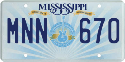 MS license plate MNN670