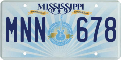 MS license plate MNN678
