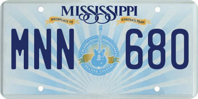 MS license plate MNN680