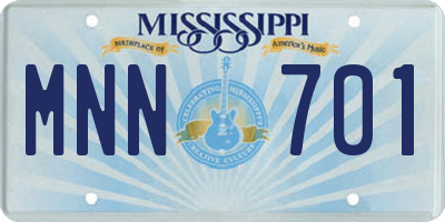 MS license plate MNN701
