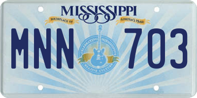 MS license plate MNN703