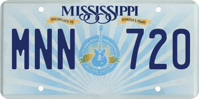 MS license plate MNN720