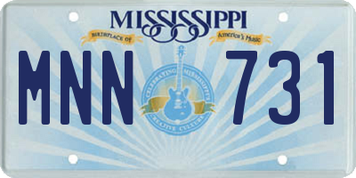 MS license plate MNN731