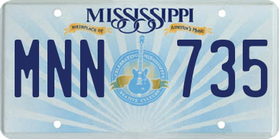 MS license plate MNN735