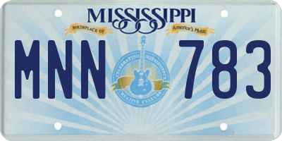 MS license plate MNN783