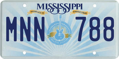 MS license plate MNN788