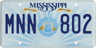 MS license plate MNN802