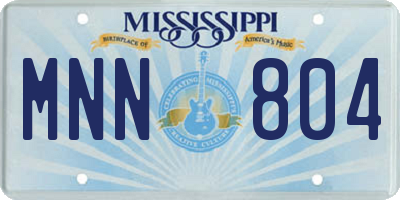 MS license plate MNN804