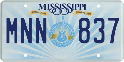 MS license plate MNN837