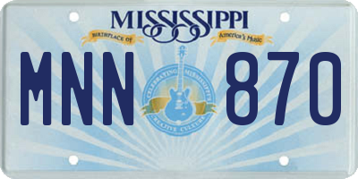 MS license plate MNN870
