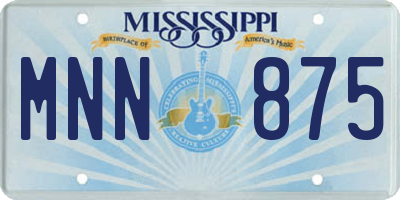 MS license plate MNN875