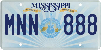 MS license plate MNN888