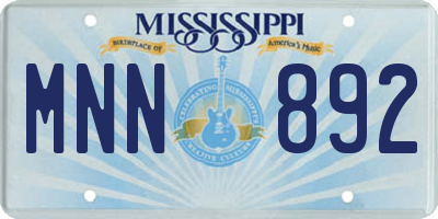 MS license plate MNN892