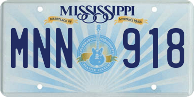 MS license plate MNN918