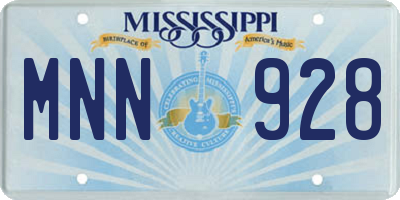 MS license plate MNN928