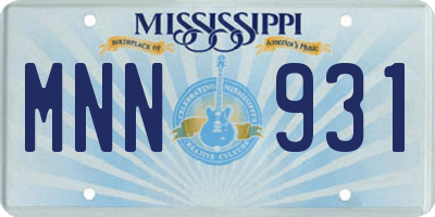 MS license plate MNN931