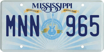 MS license plate MNN965