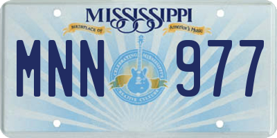 MS license plate MNN977