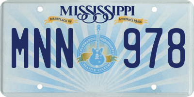 MS license plate MNN978