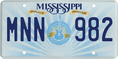 MS license plate MNN982