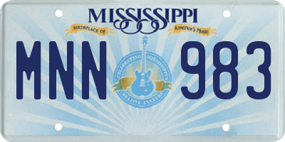 MS license plate MNN983