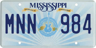 MS license plate MNN984