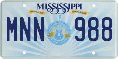 MS license plate MNN988