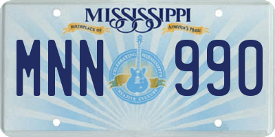MS license plate MNN990