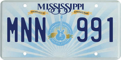 MS license plate MNN991