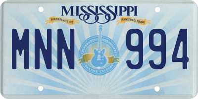 MS license plate MNN994