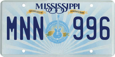 MS license plate MNN996