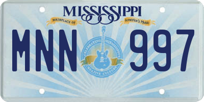 MS license plate MNN997