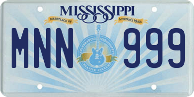 MS license plate MNN999