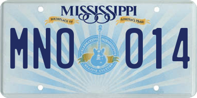 MS license plate MNO014