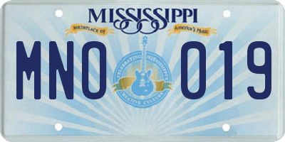 MS license plate MNO019