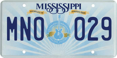 MS license plate MNO029