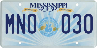 MS license plate MNO030