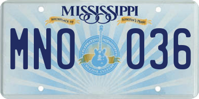 MS license plate MNO036