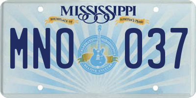 MS license plate MNO037