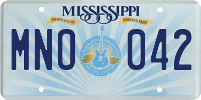 MS license plate MNO042