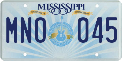 MS license plate MNO045