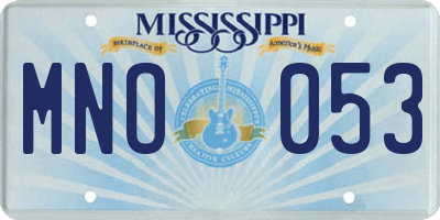 MS license plate MNO053