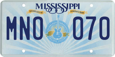 MS license plate MNO070
