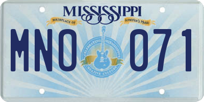 MS license plate MNO071