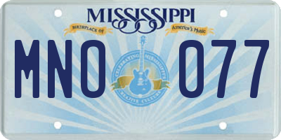 MS license plate MNO077
