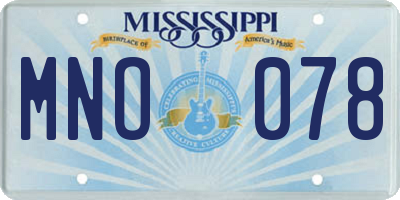 MS license plate MNO078