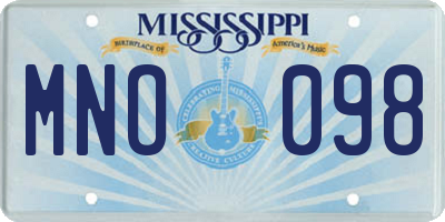 MS license plate MNO098